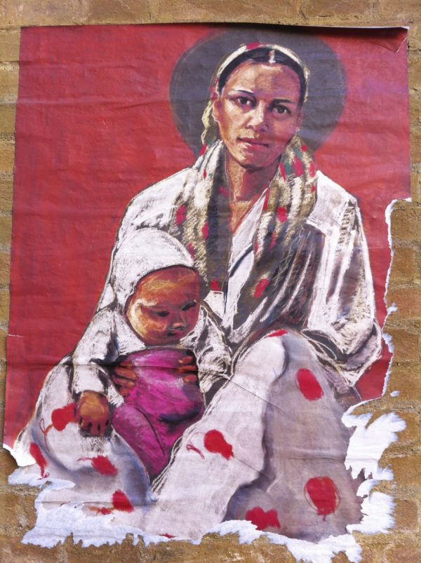 Madonna mit Kind - Streetart: Wheatpaste-Poster in Venedig 11_2011 Foto © Welz
